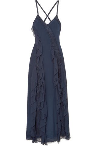 alice + olivia + Jayda Lace-trimmed Silk Crepe De Chine Gown