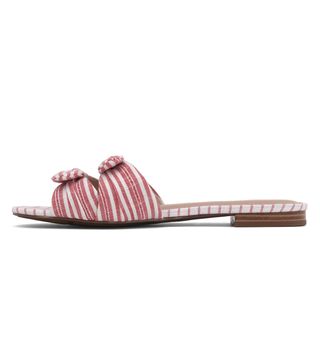 Who What Wear + Striped Bow Slide Sandals