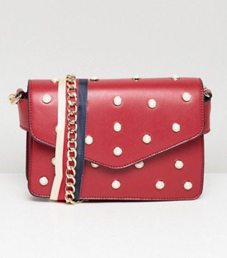 Ivyrevel + PU Cross Body Bag with Faux Pearl Detail