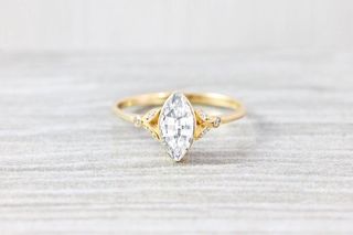 Aardvark Jewellery + Marquise White Sapphire and Diamond Engagement Ring