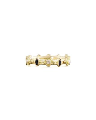 Armenta + Yellow Gold Diamond & Marquise Sapphire Stack Ring