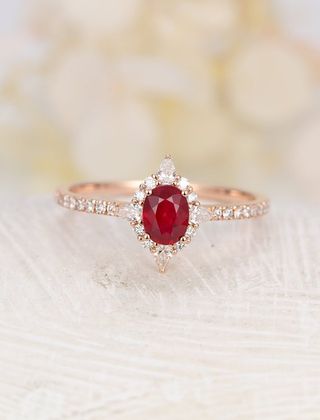 NyFineJewelry + Oval Natural Ruby Engagement Ring