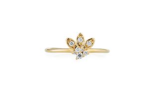 Sydney Evan + 14k Gold Diamond Marquise Petal Ring