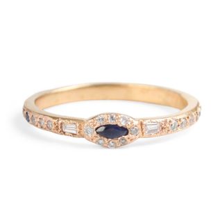 Elisa Solomon + Anastasia Marquise Sapphire Ring