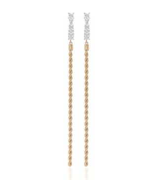 Fallon + Linear Gold-Tone Crystal Drop Earrings