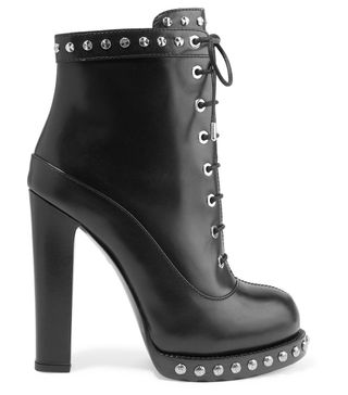 Alexander McQueen + Studded Leather Ankle Boots