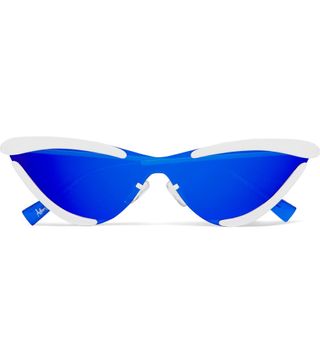 Le Specs x Adam Selman + The Scandal Cat-Eye Metal Mirrored Sunglasses