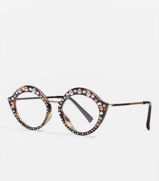 Topshop + Embellished Pout Reader Frame Sunglasses