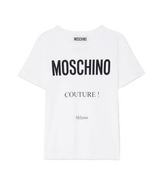 Moschino + Printed Cotton-Jersey T-Shirt