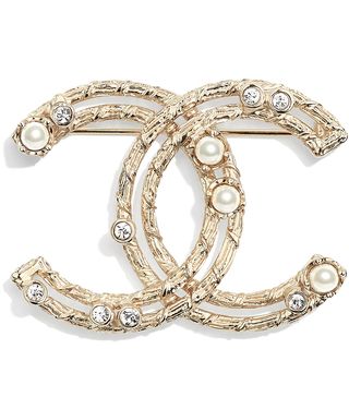 Chanel + Metal, Glass Pearls & Diamantés Brooch