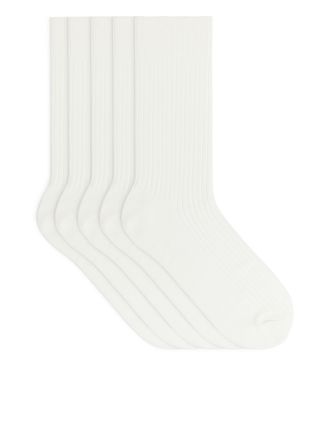 Arket + Supima Cotton Rib Socks, 5 Pairs