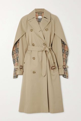 Burberry + Belted Layered Double-Breasted Cotton-Gabardine Trench Coat