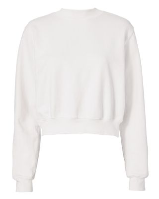 Cotton Citizen + The Milan Cropped White Sweatshirt
