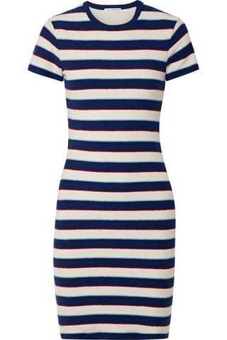 James Perse + Striped Cotton-Jersey T-Shirt Dress