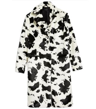 Topshop + Cow Print Coat