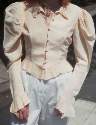 Vintage + 1980s Puff Sleeve Blouse
