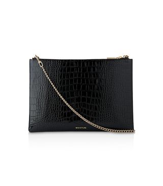 Whistles + Rivington Shiny Croc-Embossed Leather Clutch