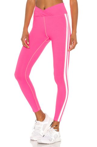 Year of Ours + Racer Legging in Hot Pink & White