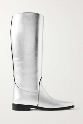 Khaite + Wooster Metallic Leather Knee Boots
