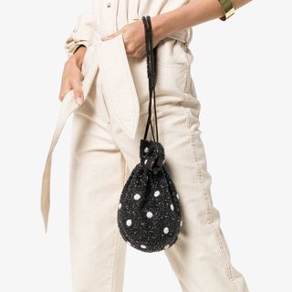 Ganni + Wintour Bead Embellished Drawstring Pouch