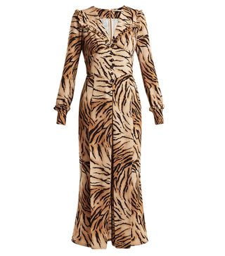 Alessandra Rich + Tiger-Print Dress
