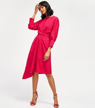 Warehouse + Jacquard Batwing Midi Dress