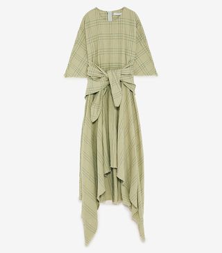 Zara + Asymmetric Checked Dress