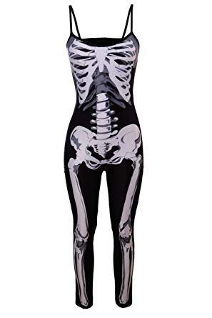 Amazon + X-Rayed Halloween Off-Shoulder Skeleton Dress Costume
