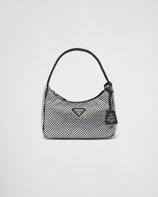 Prada + Satin Mini-Bag with Crystals