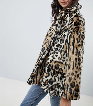 Free People + Faux Fur Leopard Jacket
