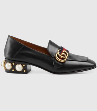 Gucci + Leather Mid-Heel Loafer
