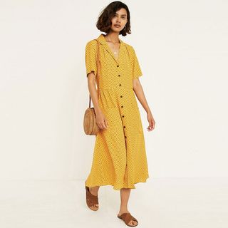Urban Outfitters + Dotted Midi Shirtdress