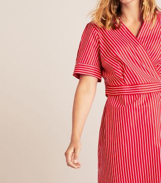 Violeta by Mango + Striped Wrap Dress