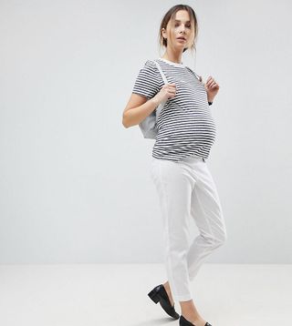 ASOS Maternity + Tailored Linen Cigarette Pants