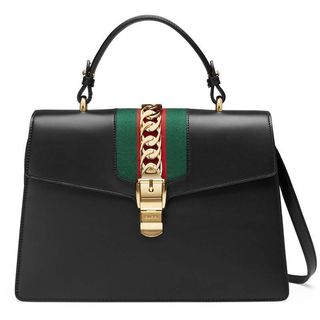 Gucci + Sylvie Leather Top Handle Bag