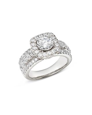 Bloomingdale's + Diamond Halo Engagement Ring in 14K White Gold