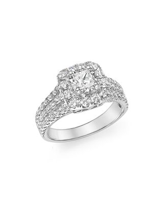 Bloomingdale's + Diamond Princess Cut Engagement Ring in 14K White Gold