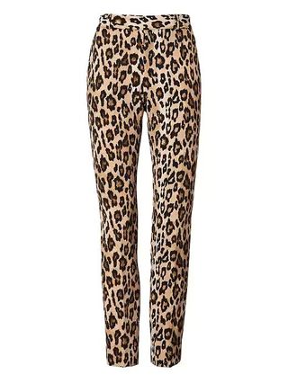 Banana Republic + Petite Ryan Slim Straight-Fit Animal Print Pant Leopard Print