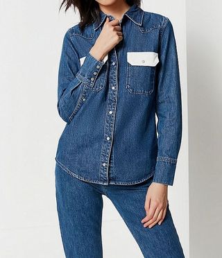 Urban Outfitters x Calvin Klein + Western Contrast Button-Down Shirt