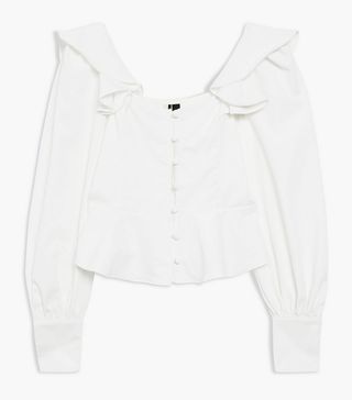 Topshop + Ruffle Structured Blouse