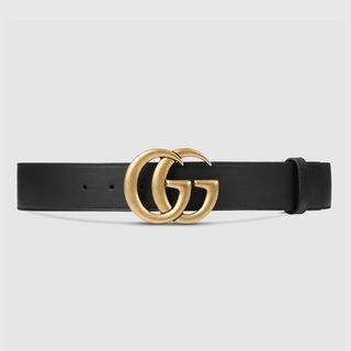 Gucci + Leather Belt With Double G Buckle