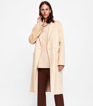 Zara + Masculine Double-Breasted Coat