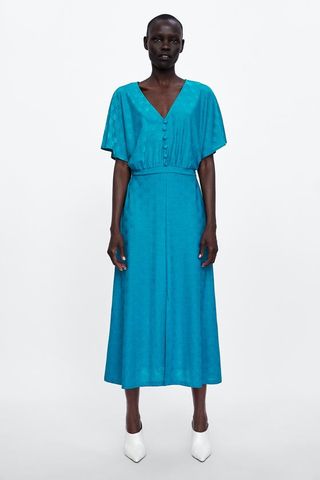 Zara + Jacquard Dress With Buttons