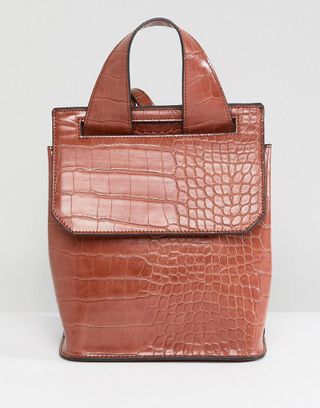 ASOS + DESIGN mini croc backpack