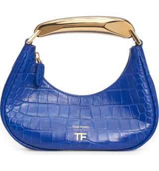 Tom Ford + Mini Bianca Croc Embossed Leather Hobo