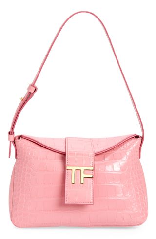 Tom Ford + Mini Croc Embossed Leather Hobo