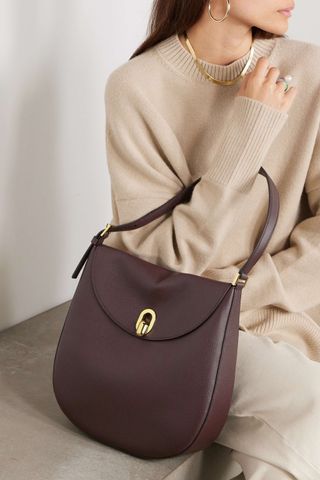 Savette + Tondo Large Textured-Leather Shoulder Bag