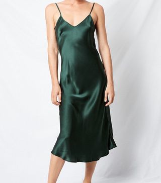 Silk Laundry + 90s Silk Slip Dress Emerald