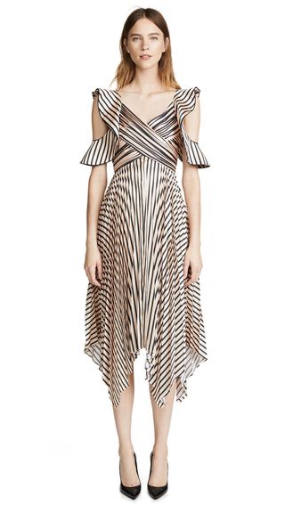 Self-Portrait + Stripe Midi Dress