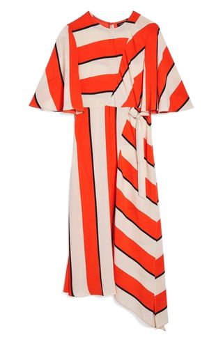 Topshop + Diagonal Stripe Midi Dress
